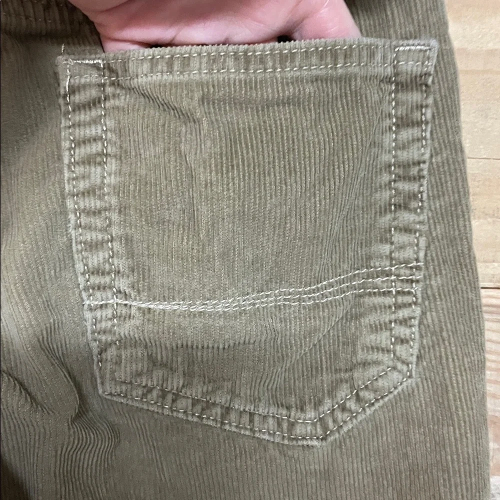 Old Navy size 10 Dark Khaki Color Soft Corduroy Straight Pants with Pockets